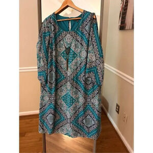 Luxology Shift Dress Size 22/24 Blue Multi